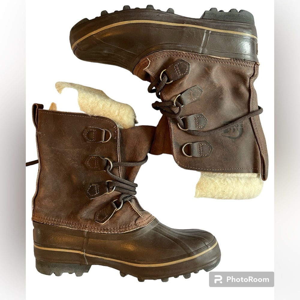 Sorel Caribou Waterproof Boots Size 9.5-10 Vintage Near Perfect Made in Canada